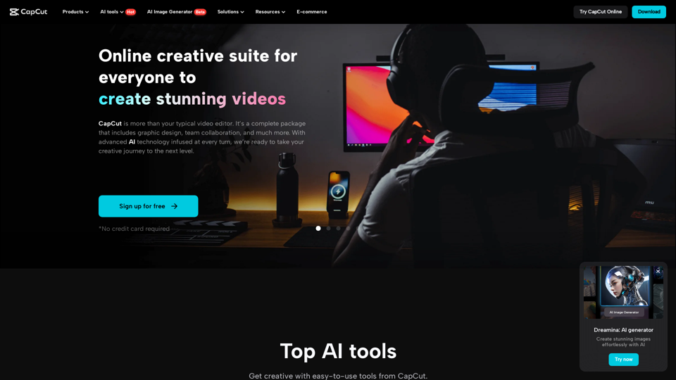 CapCut | All-in-one video editor & graphic design tool driven by AI 网站截图