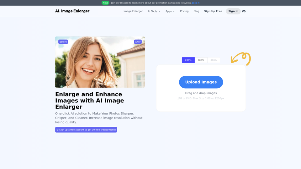 AI Image Enlarger | Enlarge Image Without Losing Quality! 网站截图