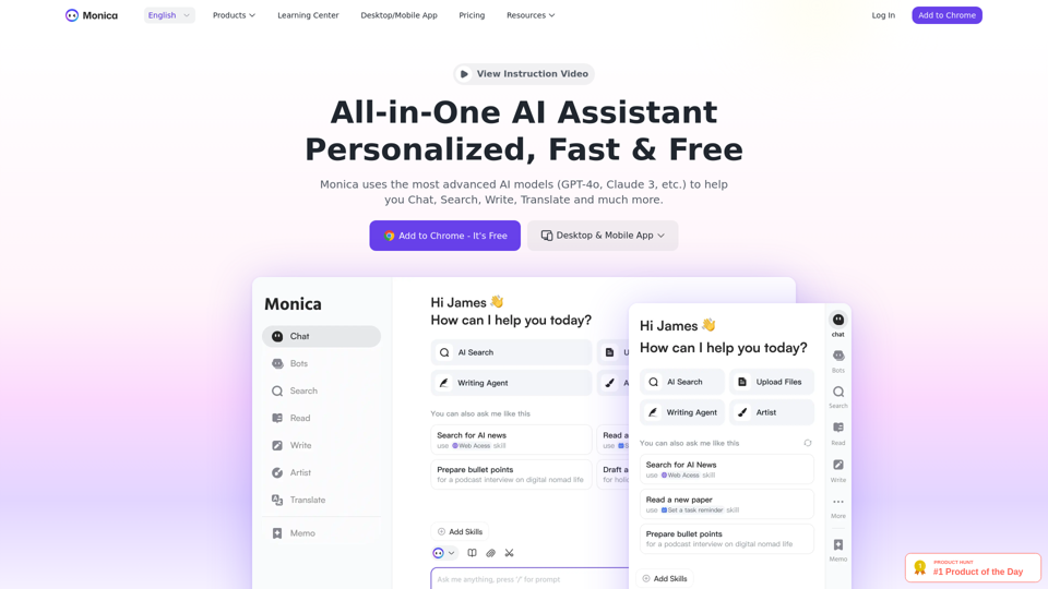 Monica - Your ChatGPT AI Assistant for Anywhere